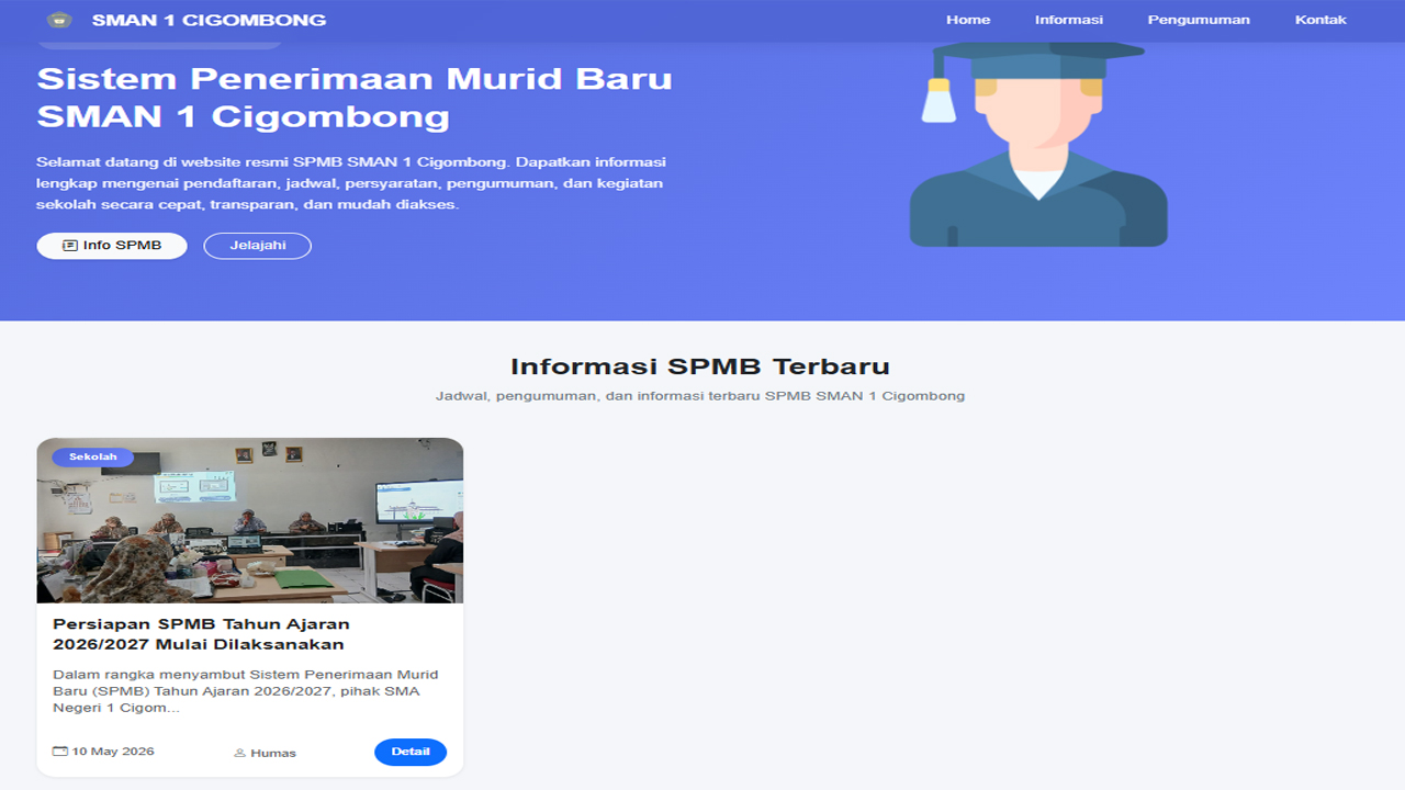 SMAN 1 Cigombong Resmi Meluncurkan Website Informasi tentang SPMB Online